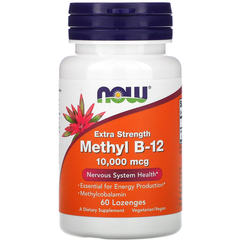 фото Пастилки NOW Methyl B-12, 50 г, 10000 МЕ, 60 шт.