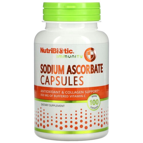 фото Капсулы NutriBiotic Sodium Ascorbate capsules, 153 г, 150 мл, 100 шт.