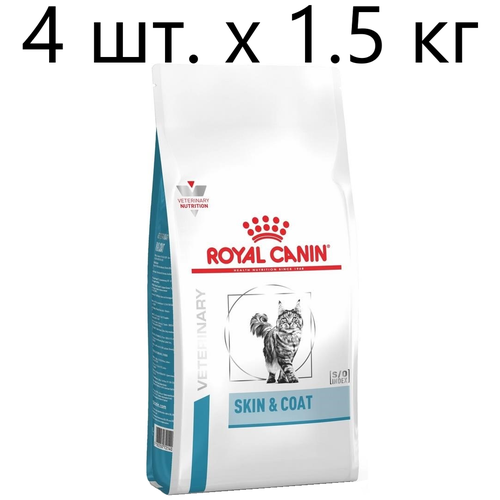 фото Сухой корм для стерилизованных кошек Royal Canin Skin & Coat, при проблемах кожи и шерсти, 4 шт. х 1.5 кг