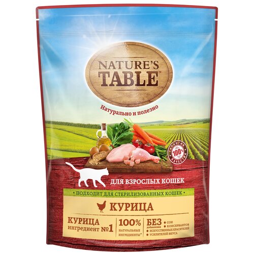 фото Сухой корм для кошек Nature's Table с курицей 10 шт. х 650 г