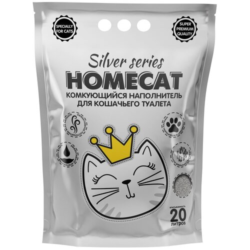 фото Наполнитель Homecat Silver Series премиум комкующийся для кошек (5 кг (20 л))