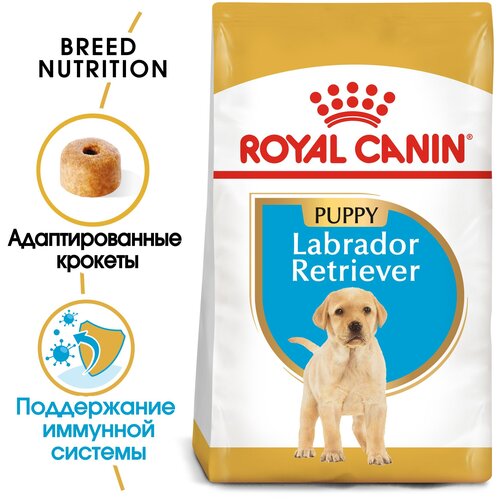 фото Сухой корм для щенков Royal Canin Лабрадор ретривер до 15 месяцев, для поддержания иммунитета 1 уп. х 2 шт. х 3000 г (для средних пород)