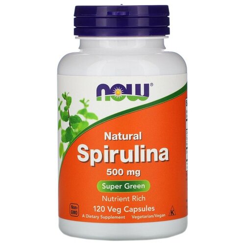 фото Капсулы NOW Natural Spirulina, 140 г, 500 мг, 120 шт.