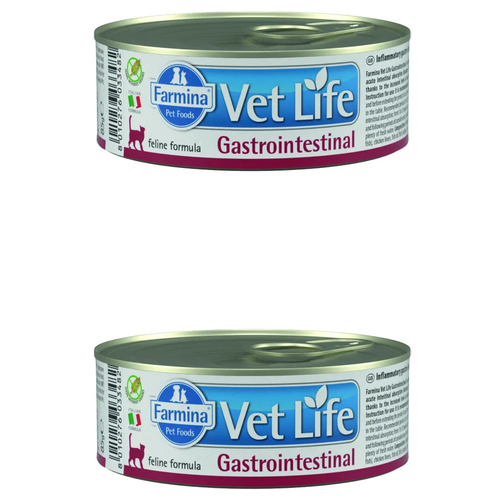 фото Влажный корм для кошек Farmina Vet Life Gastrointestinal при проблемах с ЖКТ 2 шт. х 85 г (паштет)