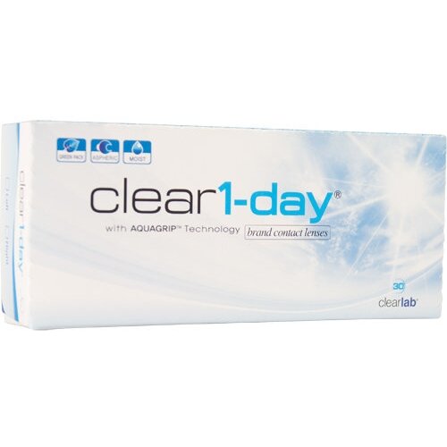 фото Контактные линзы Clearlab Clear 1-day, 30 шт., R 8,7, D -0,5, бесцветный, 1 уп.