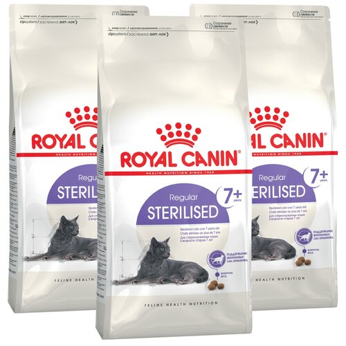 фото Сухой корм для стерилизованных пожилых кошек Royal Canin старше 7 лет 3 шт. х 1500 г (кусочки в соусе)