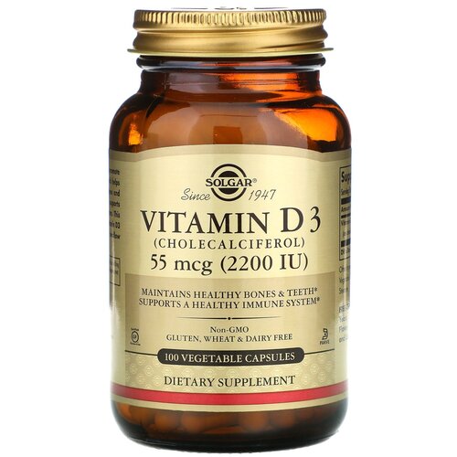 фото Капсулы SOLGAR Vitamin D3 (Cholecalciferol) 2200 МЕ, 150 г, 150 мл, 2200 МЕ, 100 шт.