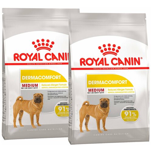 фото ROYAL CANIN MEDIUM DERMACOMFORT для взрослых собак средних пород при аллергии (3 + 3 кг)