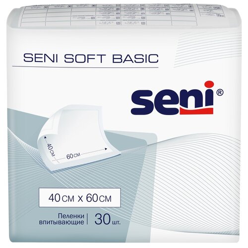 фото Пеленки Seni Soft Basic впитывающие одноразовые медицинские 40 x 60 30 шт.