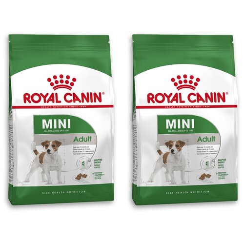 фото Сухой корм Royal Canin Mini Adult для собак  мелких размеров от 10 месяцев до 8 лет 1 уп. х 2 шт. х 4000 г