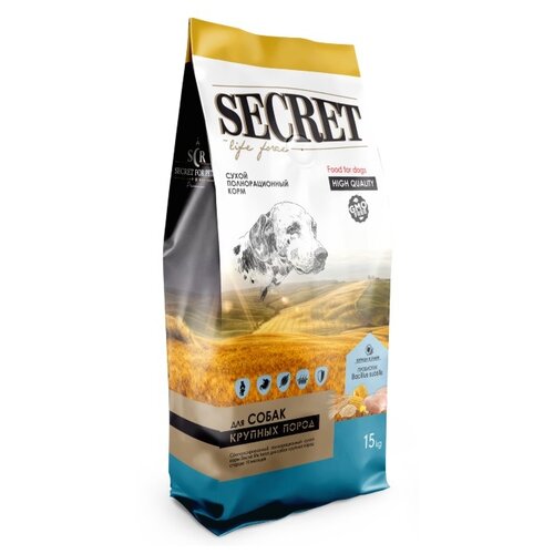 фото Сухой корм для собак Secret for Pets курица, с цельными злаками 1 уп. х 1 шт. х 15000 г (для крупных пород)