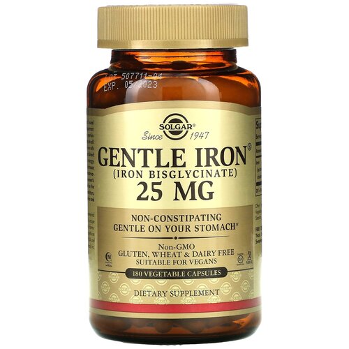 фото Gentle Iron (Iron Bisglycinate) капс., 25 мг, 180 шт.