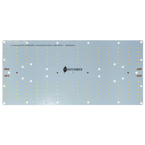 фото Комплект 1.6 Quantum board Samsung lm301b 3000K+5000K + Samsung lh351h 660nm, 60Вт 18х39см