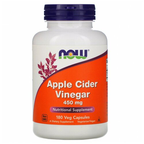 фото NOW Apple Cider Vinegar 450 mg, 180 капс.