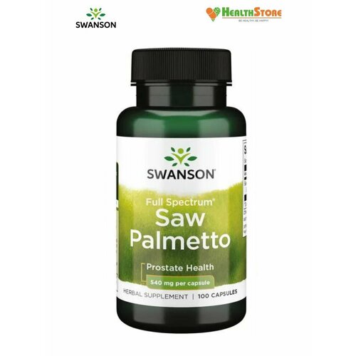 фото Swanson Full Spectrum Saw Palmetto 540мг 100 капсул, Экстракт серенои 540 мг, со пальметто При болезнях предстательной железы, укрепляет мужское здоровье