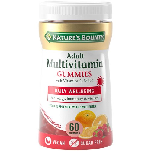 фото Adult Multivitamin Gummies пастилки жев., 2 г, 60 шт., малина и апельсин