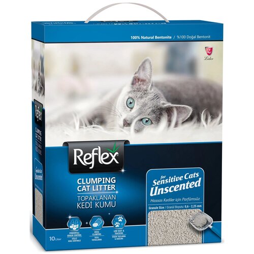 фото Комкующийся наполнитель Reflex Unscented для чувствительных кошек, 10л, 1 шт.