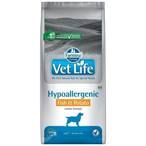 фото Сухой корм для собак Farmina Vet Life Hypoallergenic при аллергии, рыба, с картофелем 1 уп. х 1 шт. х 2000 г