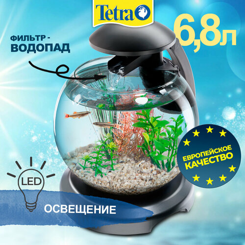 фото Аквариум Tetra Cascade Globe 6.8л черный, диаметр 27,9 см