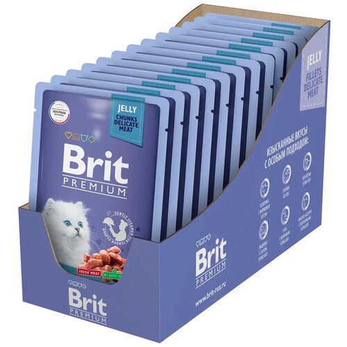 фото Паучи для котят Brit Premium, телятина с морковью в желе, 14 шт. х 85 г