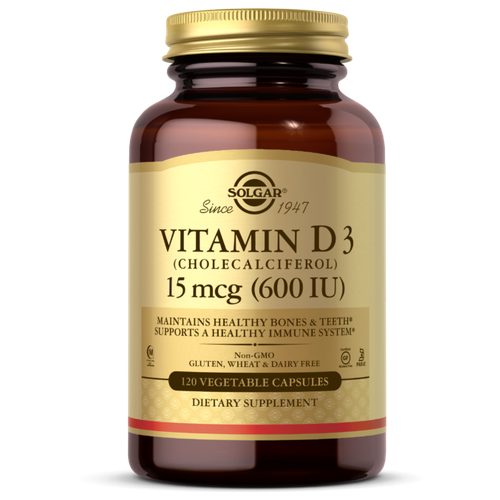 фото Vitamin D3 (Витамин Д3) 15 мкг (600 IU) 120 вегетарианских капсул (Solgar)