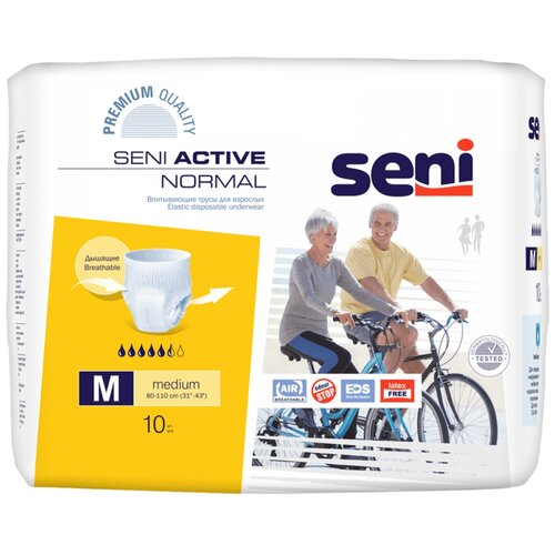 фото Трусы - подгузники впитывающие для взрослых Seni ACTIVE NORMAL medium (обхват 80-110 см), 10 шт.