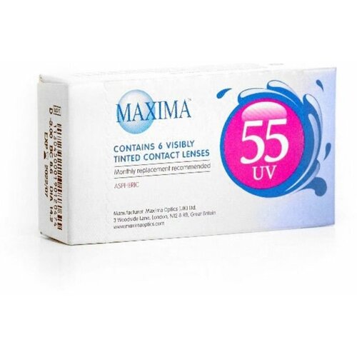 фото Контактные линзы Maxima 55 UV Aspheric, 6 шт., R 8,9, D -2, бесцветный, 1 уп.