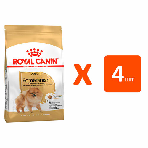 фото ROYAL CANIN POMERANIAN ADULT для взрослых собак померанский шпиц NEW 0,5 кг х 4 шт