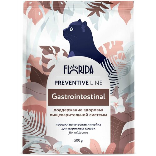 фото Сухой корм FLORIDA для кошек профилактическая линия, Preventive Line Gastrointestinal, поддержание здоровья пищеварительной системы, с курицей 500 гр.