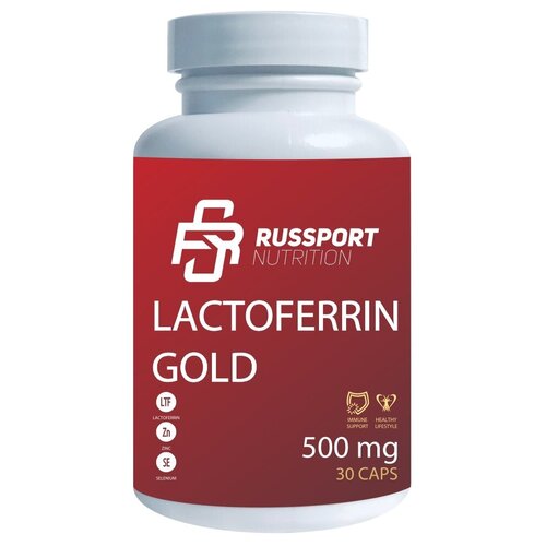 фото Лактоферрин БАД RS Nutrition Lactoferrin Gold 30 капсул, витамины цинк селен