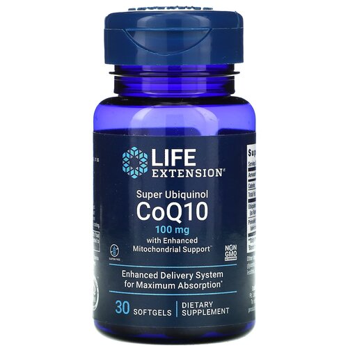 фото Капсулы Life Extension Super Ubiquinol CoQ10 with Enhanced Mitochondrial Support, 50 г, 100 мг, 30 шт.