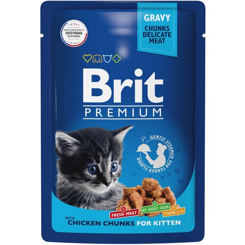 фото Влажный корм для котят Brit Premium Цыпленок в соусе 85 г