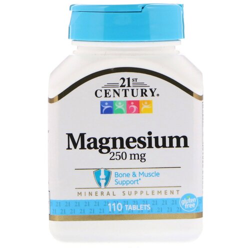 фото Таблетки 21st Century Magnesium, 150 г, 250 мл, 250 мг, 110 шт.