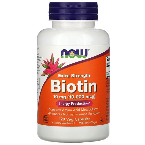 фото Капсулы NOW Biotin Extra Strength, 210 г, 10 мг, 120 шт.