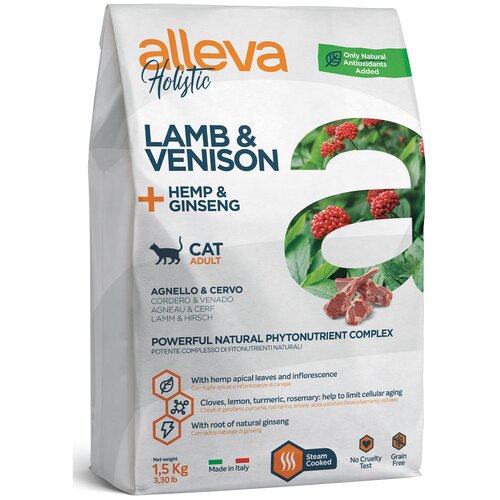 фото Alleva Holistic Adult Lamb & Venison + Hemp & Ginseng // Корма для кошек / Сухой (10 кг)