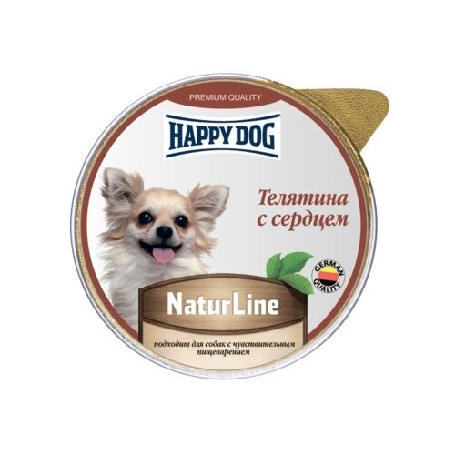 фото Влажный корм для собак Happy Dog NaturLine, при чувствительном пищеварении, телятина, сердце 1 уп. х 10 шт. х 125 г