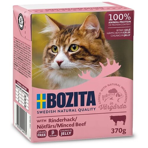 фото Влажный корм для кошек Bozita с рубленой говядиной 370 г (паштет)