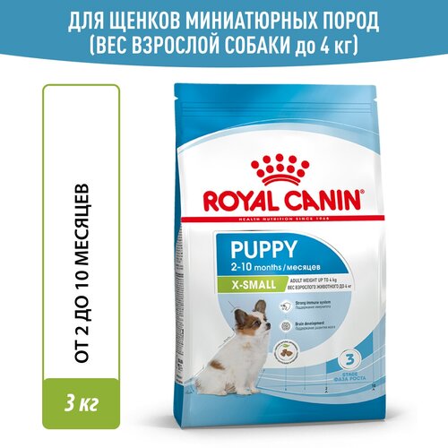 фото Сухой корм Royal Canin X-Small Puppy (Икс Смолл Паппи) для щенков миниатюрных пород (вес взрослой собаки до 4 кг) до 10 месяцев, 3 кг