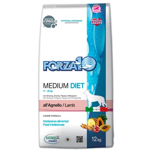 фото Сухой корм для собак Forza10 Diet Diet, гипоаллергенный, ягненок 1 уп. х 1 шт. х 12000 г (для средних пород)