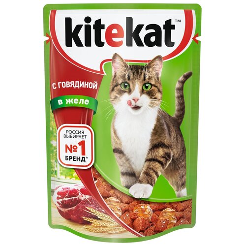 фото Влажный корм для кошек Kitekat говядина 18 шт. х 85 г (кусочки в желе)