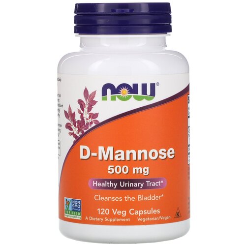 фото NOW Foods, D-Mannose, 500 mg, D-манноза, 500 мг, 120 вегетарианских капсул