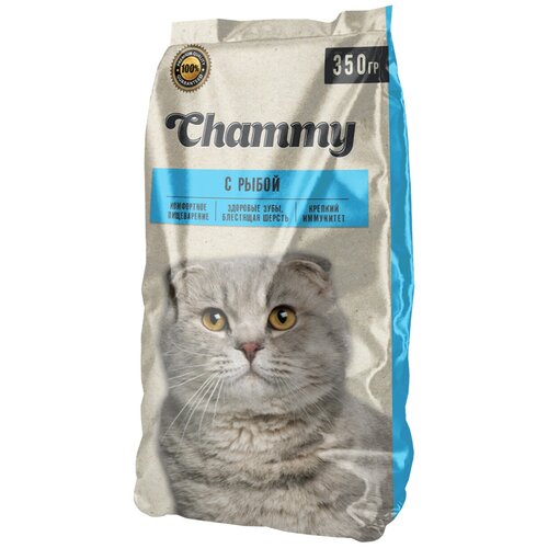 фото Сухой корм для кошек Chammy С рыбой 350 г