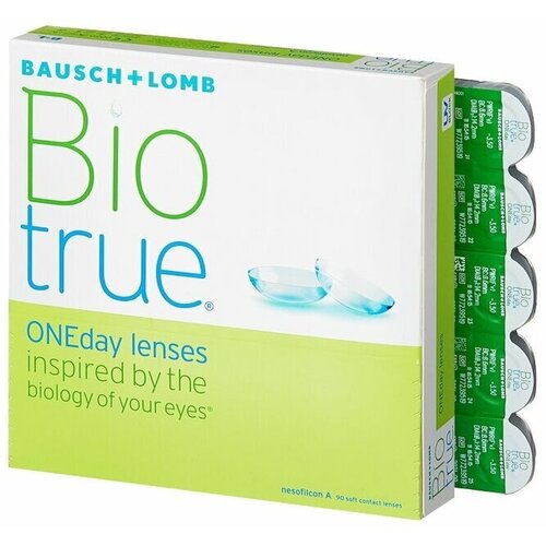 фото Контактные линзы Bausch & Lomb Biotrue ONEday, 90 шт., R 8,6, D -5,25, 1 уп.