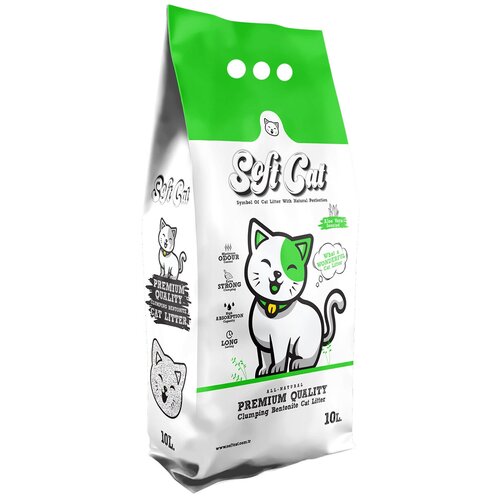 фото ​​​​Наполнитель для кошек Soft Cat, комкующийся с ароматом алоэ вера 10 л