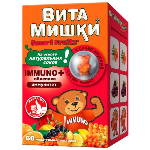 фото ВитаМишки Immuno + облепиха пастилки жев., 0.25 г, 60 шт., облепиха