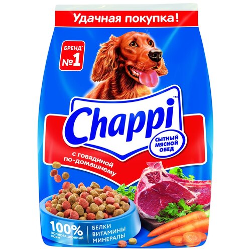 фото Сухой корм для собак Chappi говядина по-домашнему, с овощами, с травами 1 уп. х 1 шт. х 600 г