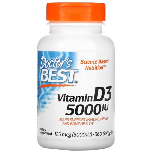 фото Doctor's Best Vitamin D3 капс., 5000 МЕ, 120 г, 360 шт.