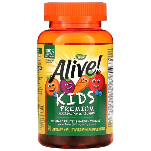 фото Пастилки Nature's Way Alive! Kids Premium Multivitamin Gummy, 380 г, 90 шт.