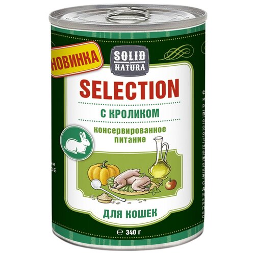 фото Влажный корм для кошек Solid Natura Selection, с кроликом 340 г (паштет)