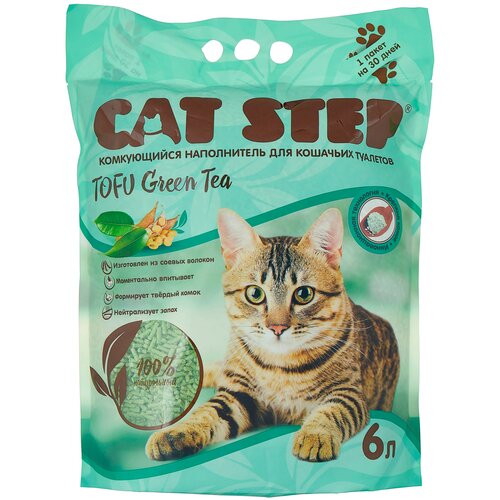 фото Комкующийся наполнитель Cat Step Tofu Green Tea, 6л, 1 шт.